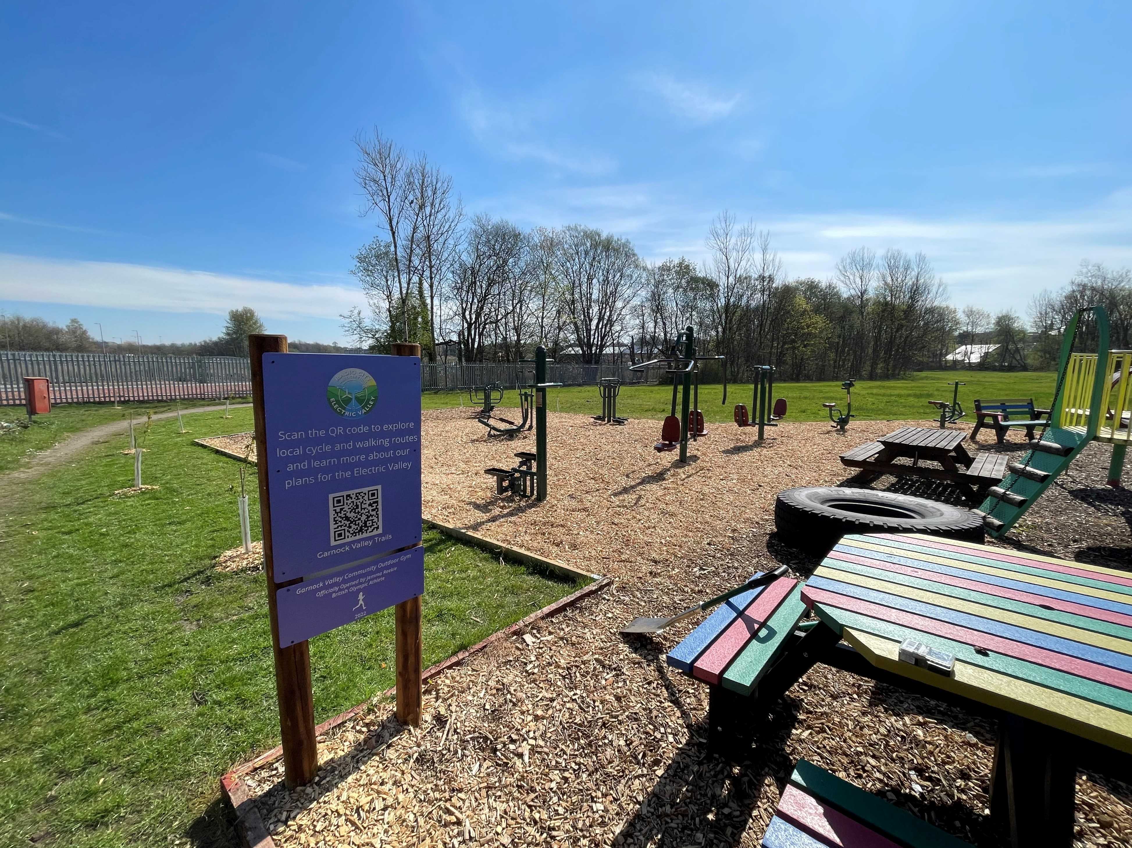 Ready Steady Go! sees QR codes placed on benches linking to active travel resources.